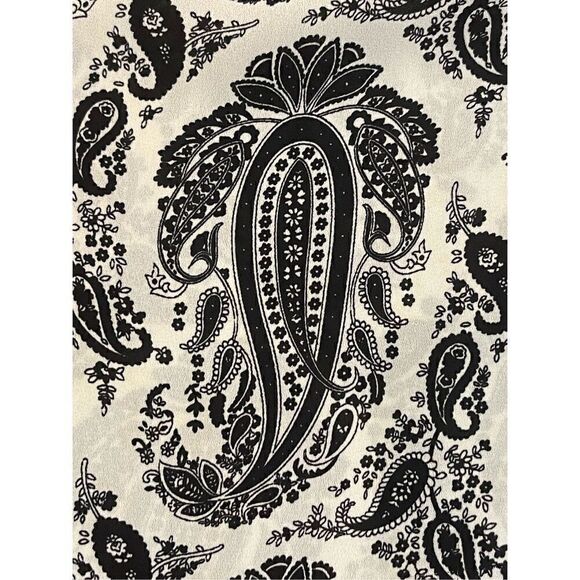 Rose & Olive women’s blouse 2X black white paisley 3/4 sleeve - Picture 7 of 7